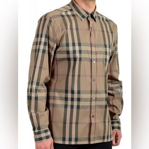 Burberry orig $595 Men's Multi-Color Plaid Long Sleeve Casual Shirt